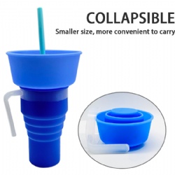 New arrival silicone stadium cup with snack bowl