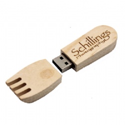 Fork shape wood usb flash drive